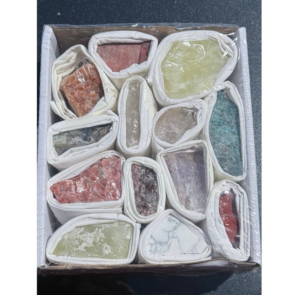 Natural Crystal & Mineral Specimen Set – 12 Pieces Box A